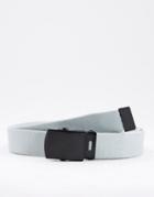 Asos Design Webbing Belt In Gray
