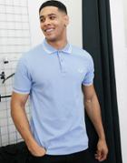 Fred Perry Twin Tipped Logo Polo In Light Blue-blues