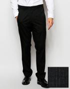 Asos Slim Smart Pants In Pinstripe - Gray
