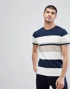 Selected Homme T-shirt With Block Stripe - Navy