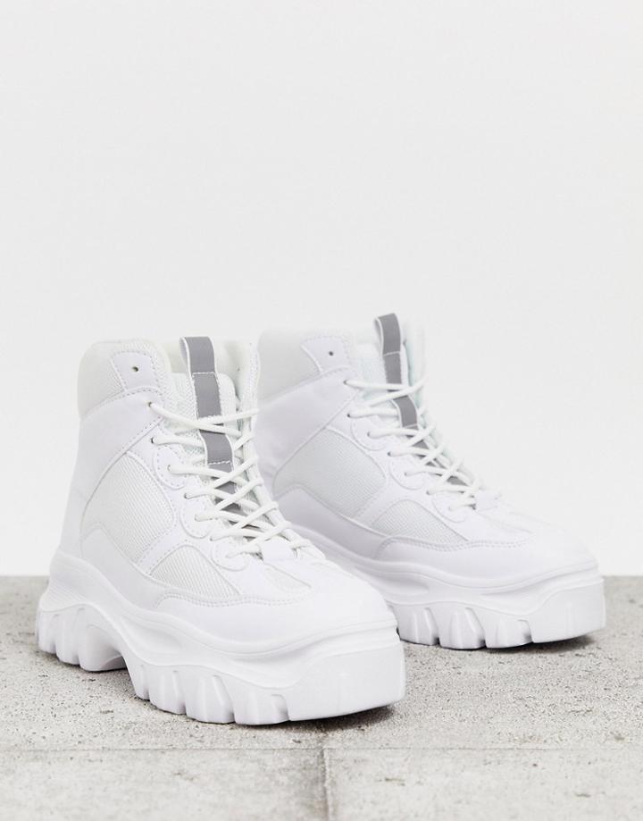 Public Desire Ironic White Chunky Hi Top Sneakers - White