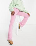 Asos Design Kick Flare Pants In Pink