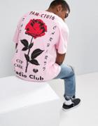 Carhartt Wip Radio Club T-shirt With Rose Back Print - Pink