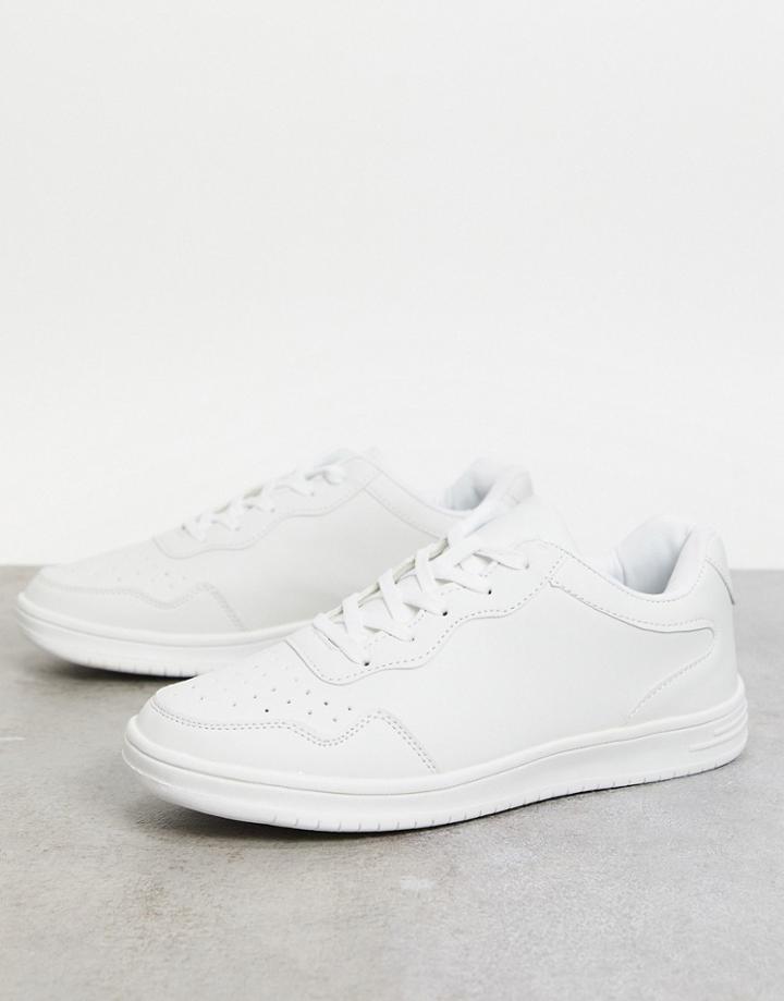 Brave Soul Flatform Sporty Sneakers In White
