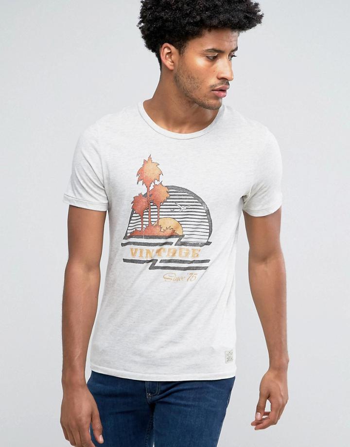 Jack & Jones Vintage T-shirt With Washed Graphic - White