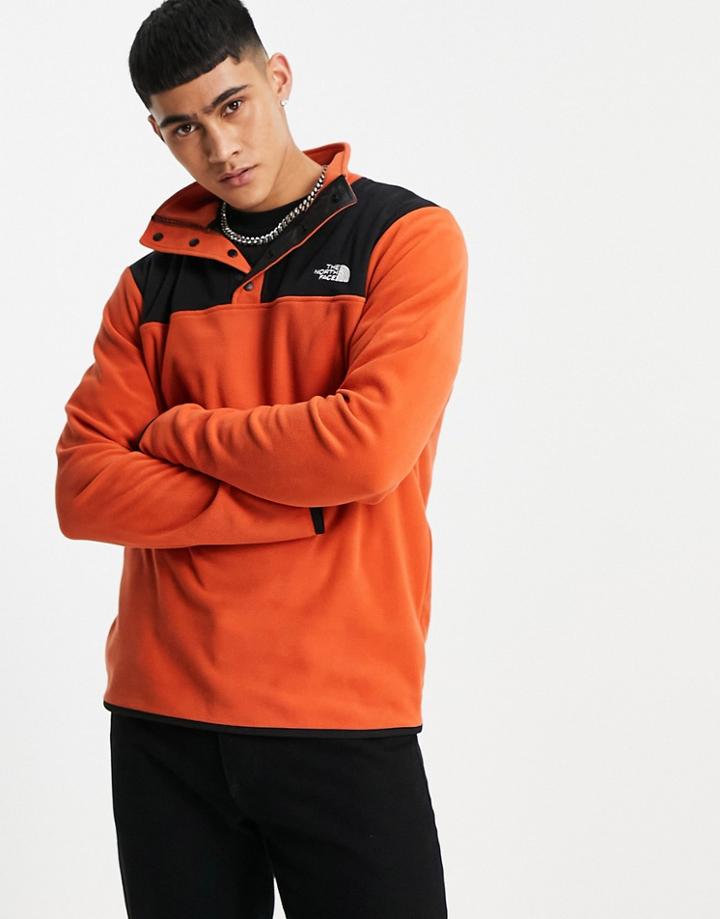 The North Face Tka Glacier Snap Neck Fleece In Rust-orange