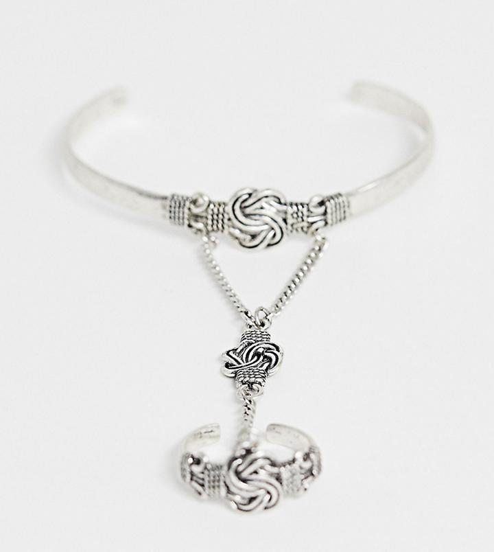 Reclaimed Vintage Inspired Bangle Hand Harness In Silver Exclusive At Asos - Silver