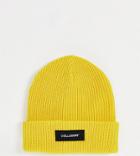 Collusion Unisex Beanie In Bright Yellow