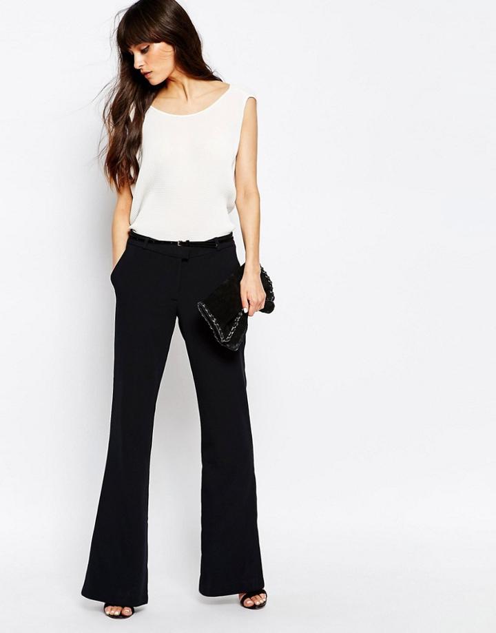 Just Female Town Flared Pants In Blue - Blue