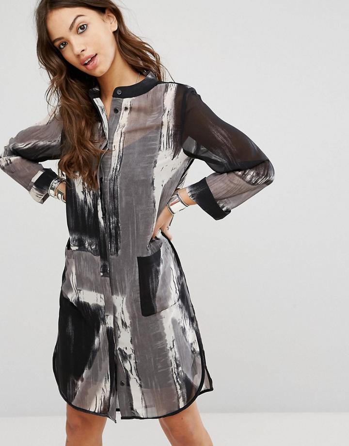 Religion Print Caftan - Gray