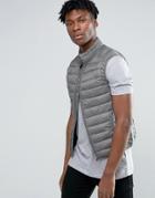 Pull & Bear Padded Gilet In Grey - Gray