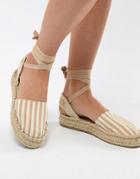 Pull & Bear Espadrille With Tie Ankle - Pink