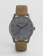 Unknown Classic Leather Watch In Moss - Green