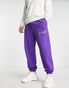 Reclaimed Vintage Inspired Relaxed Sweatpants With Logo Embroidery In Purple - Part Of A Set