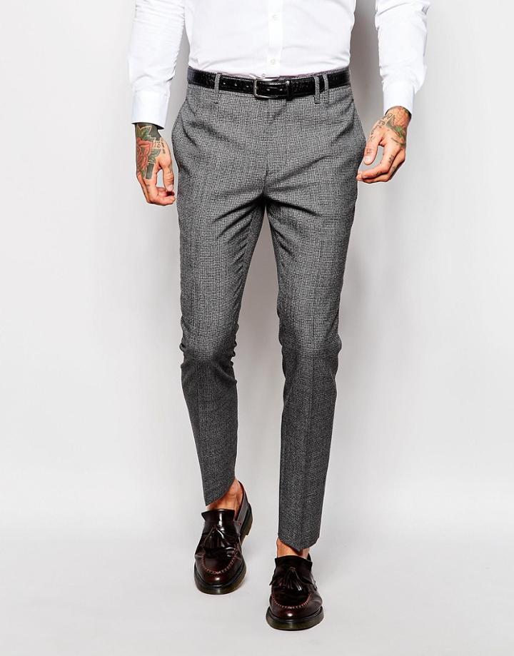 Religion Cropped Houndstooth Suit Pants In Skinny Fit