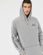 Abercrombie & Fitch Sleeve Logo Hoodie In Gray Marl