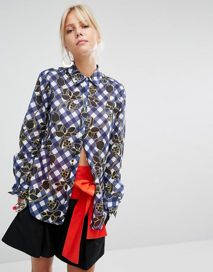 Sportmax Code Gioire Gingham Shirt - Blue