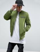 Dxpe Chef Bomber Jacket With Military Patches - Green