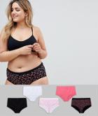 Yours 5 Pack Butterfly Knickers - Multi