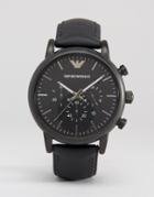 Emporio Armani Luigi Chronograph Silicone Lined Watch Ar1970 - Black
