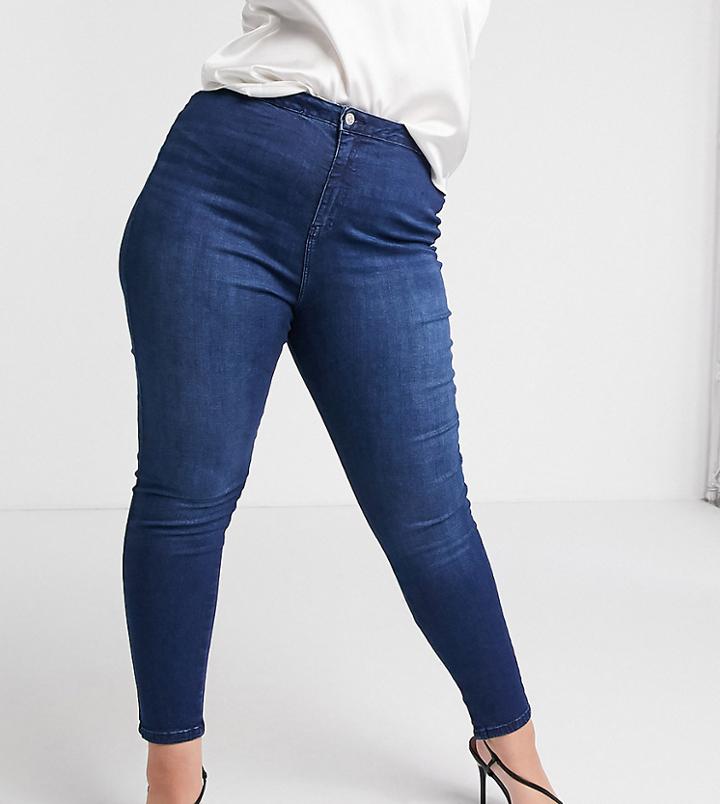 Urban Bliss Plus High Waisted Jegging In Dark Wash-navy