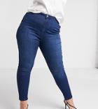 Urban Bliss Plus High Waisted Jegging In Dark Wash-navy