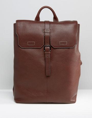 Ted Baker Leather Backpack Pebble Grain - Brown