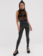 Bershka Pu Legging In Black