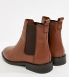 Asos Design Aura Leather Chelsea Ankle Boots - Tan