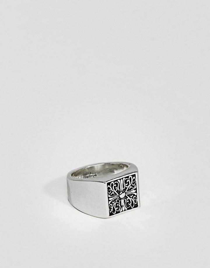 Rebel Heritage Celtic Cross Ring In Antique Silver - Silver
