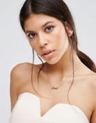 Ted Baker Lovelyn Love Kiss Necklace - Gold