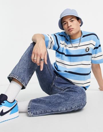 Aape By A Bathing Ape Now Boxy Fit Stripe T-shirt In Blue