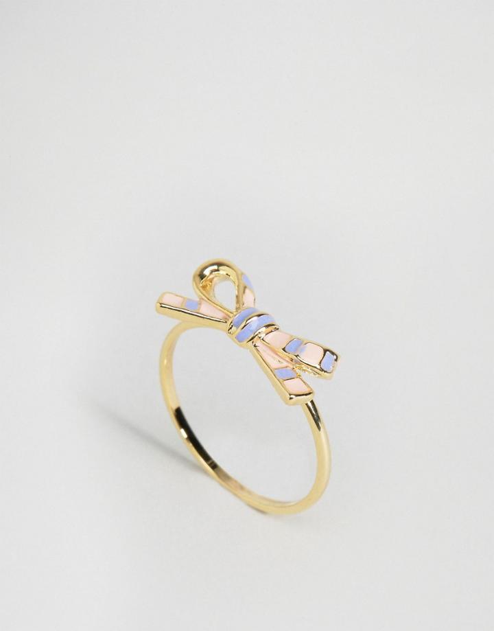 Limited Edition Enamel Bow Ring - Gold