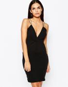 Club L Essentials Body-conscious Mini Dress With Tube Straps In Crepe - Black
