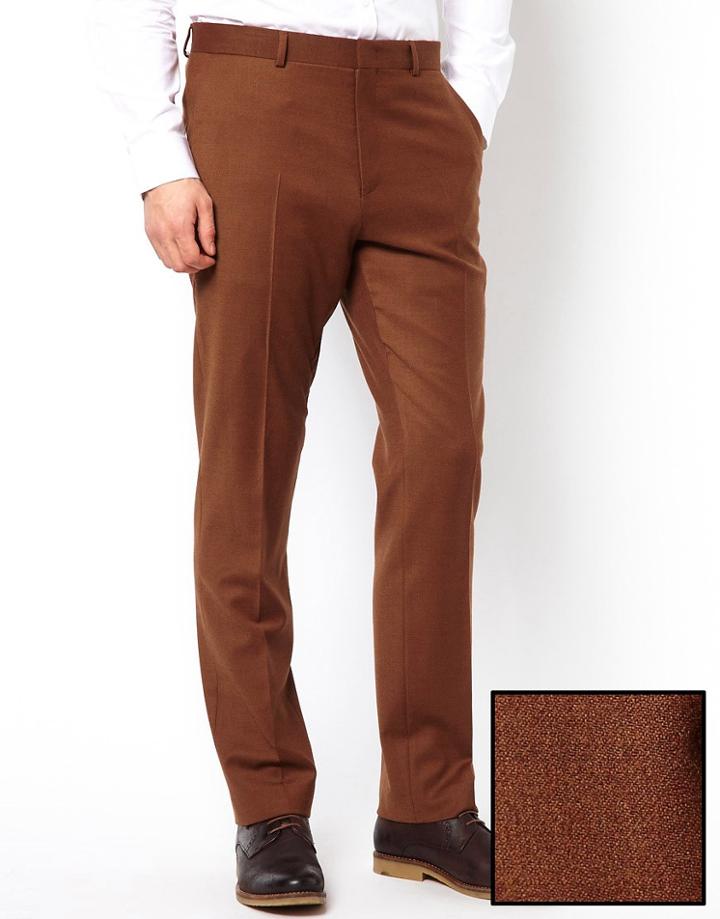 Asos Slim Fit Suit Pant In Rust - Orange