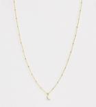 Astrid & Miyu 18k Gold Plated Moon Pendant Necklace On Satellite Chain - Gold