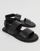 Kurt Geiger London Usher Leather Sandals In Black - Black