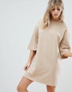Asos Design Super Soft Oversized T-shirt Dress - Brown