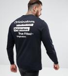New Era Originators Long Sleeve T-shirt With Back Print Exclusive To Asos - Black