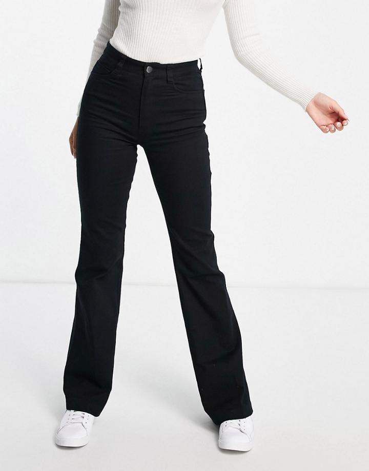 & Other Stories Organic Cotton Flare Pants In Black-brown