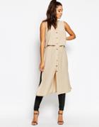 Missguided Double Layer Long Line Shirt - Camel