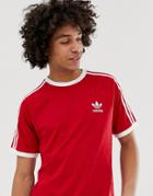 Adidas Originals 3 Stripe T-shirt Red Dv1565 - Red