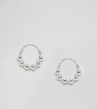 Asos Design Sterling Silver Ball Hoop Earrings - Silver