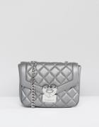 Love Moschino Quilted Small Across Body Bag - Silver