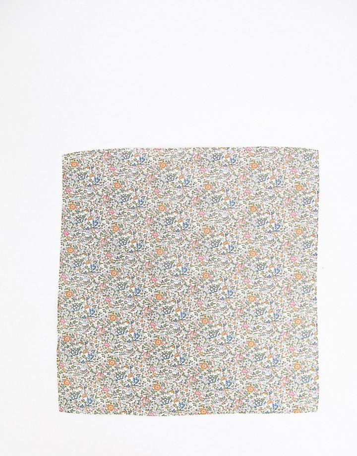 Gianni Feraud Liberty Print Pocket Square In Ditsy Floral-multi