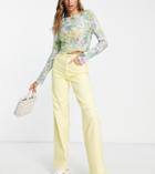 Only Tall Hope Wide Leg Jeans In Lemon-yellow
