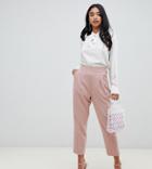 Asos Design Petite High Waist Tapered Pants - Pink