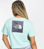 The North Face Redbox Cropped T-shirt In Light Green Exclusive At Asos