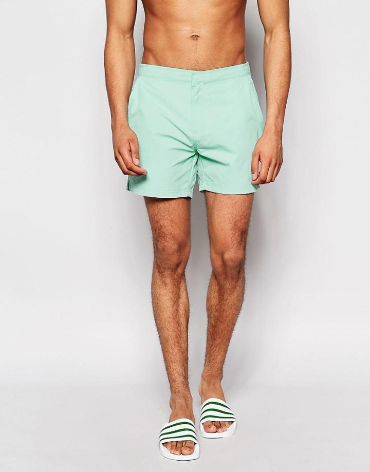Threadbare Riviera Mint Swim Shorts - Green