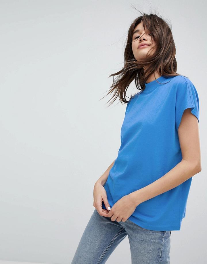 Weekday High Neck T-shirt - Blue